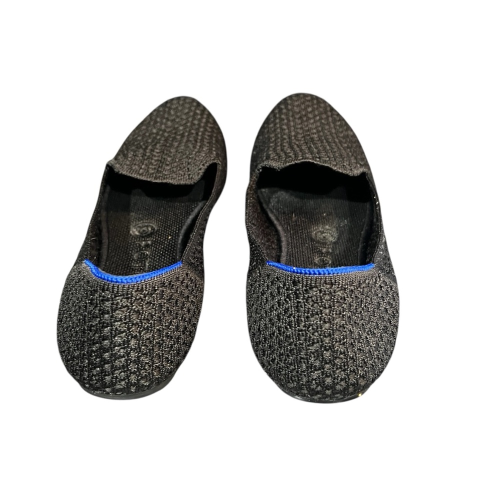 Rothys Round Toe Shoes Sz 8.5 Black/Blue Loafer Slip On Ballet Flat - Picture 4 of 6